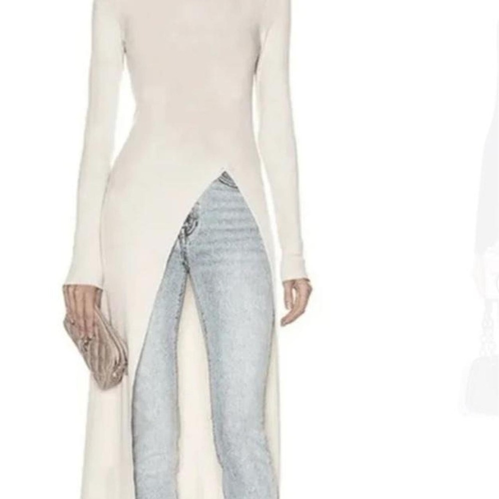 UOOZEE Women's Turtleneck Long Sleeve Basic Layering Slim Fit  Asymetrical Top